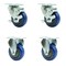 Service Caster 3.5 Inch Blue Polyurethane Swivel Top Plate Caster Set with 2 Brake 2 Rigid SCC SCC-20S3514-PPUB-BLUE-TLB-2-R3514-2 - alternate 1